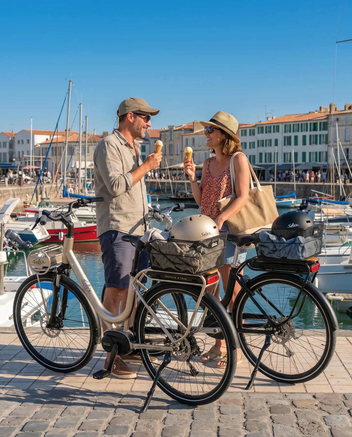 Personnages Solex sur l'Île de Ré